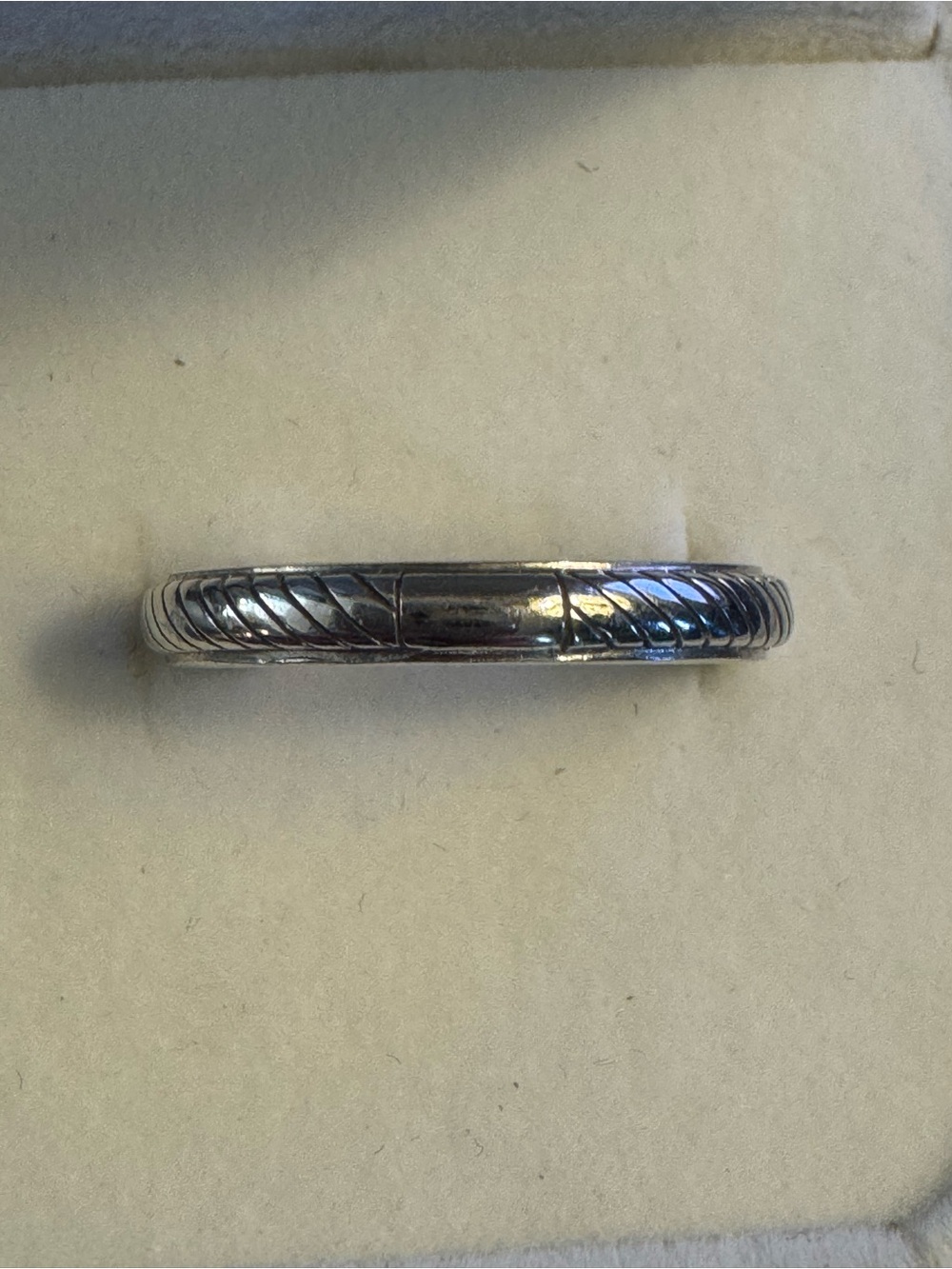 Judith Ripka Sterling Silver Textured Cable Band Ring - Size 5.75
